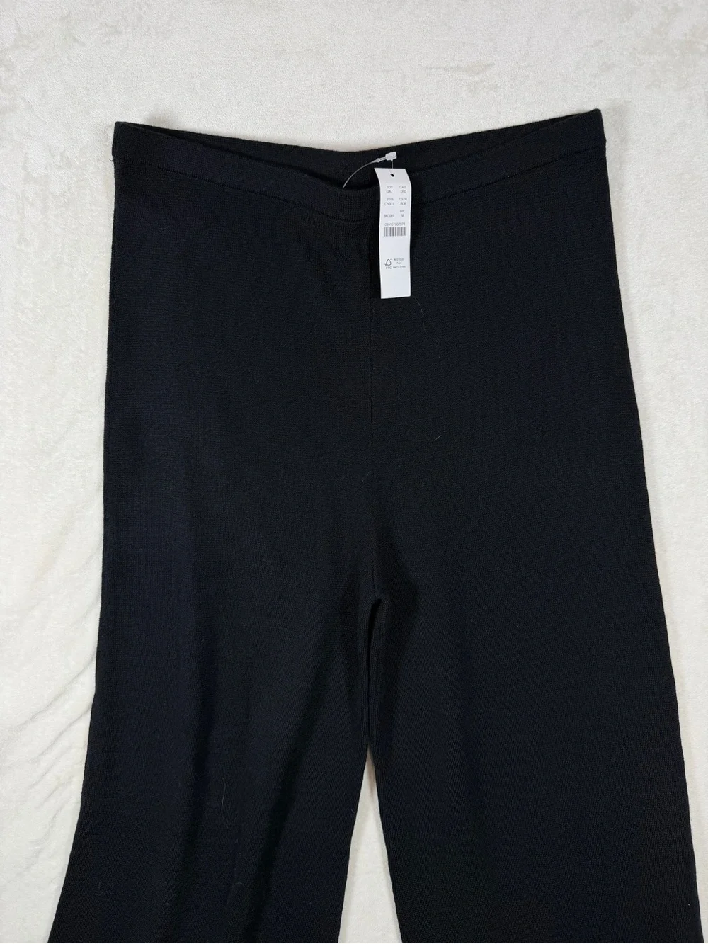 NWT J. Crew Size Medium 100% Wool Black Wide-Leg Knit Pants